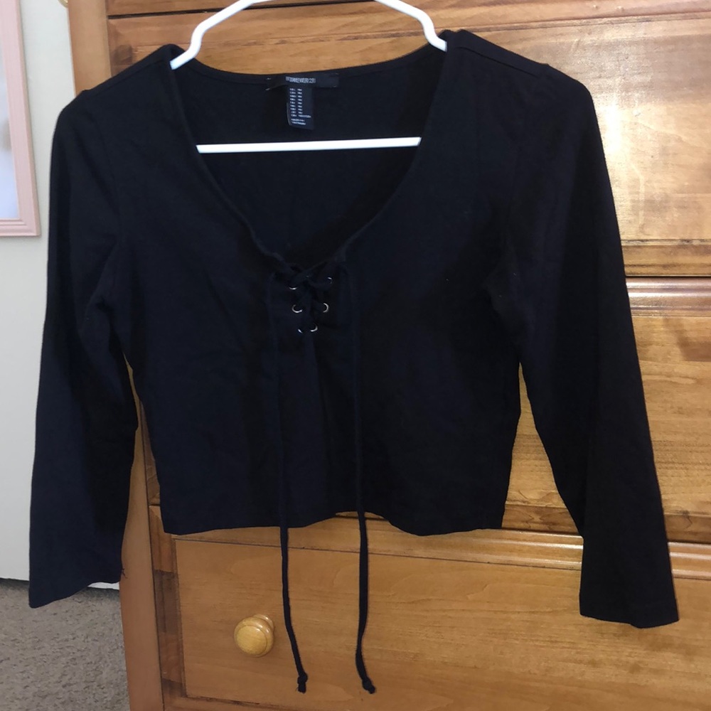 Forever 21 Half-Sleeved Drawstring Shirt